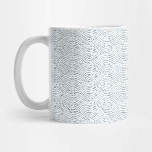 Ink dot scales - Blue D on white Mug